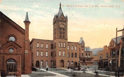 St Mary's School and Convent Amsterdam, New York Postcard