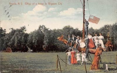 Effigy of a Horse in Wigman City Angola, New York Postcard