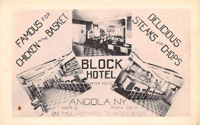 Block Hotel Angola, New York Postcard
