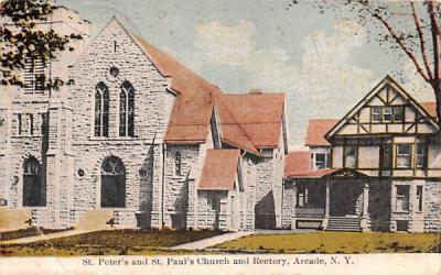 St Peter's & St Paul's Church & Rectory Arcade, New York Postcard