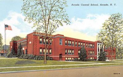 Arcade Central School New York Postcard