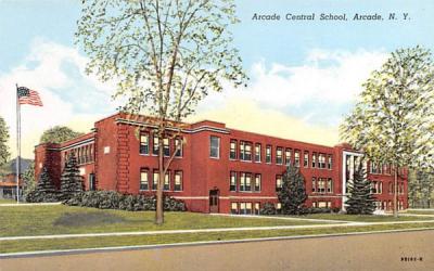 Arcade Central School New York Postcard