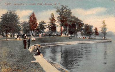 Seawall at Lakeside Park Auburn, New York Postcard