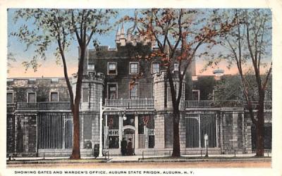 Showing Gates and Warden's Office Auburn, New York Postcard