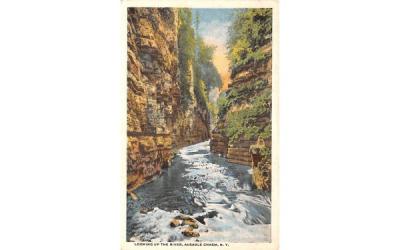 Looking up the River Ausable Chasm, New York Postcard