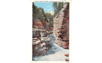 Looking Down the River Ausable Chasm, New York Postcard