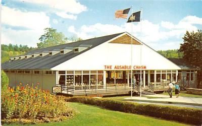 Entrance Building at Famous Ausable Chasm New York Postcard