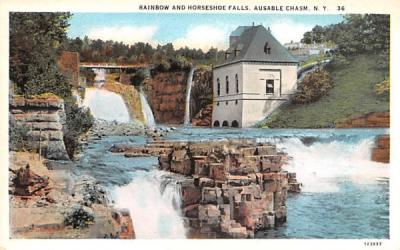 Rainbow & Horseshoe Falls Ausable Chasm, New York Postcard