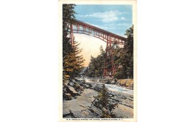 RR Trestle Across the Chasm Ausable Chasm, New York Postcard