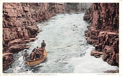 Running the Rapids Ausable Chasm, New York Postcard