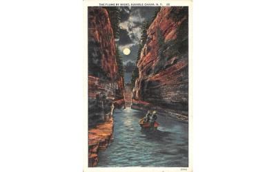 The Flume by Night Ausable Chasm, New York Postcard