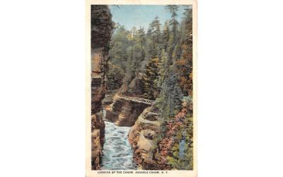 Looking up the Chasm Ausable Chasm, New York Postcard