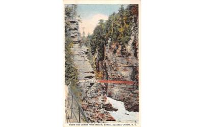 Down the Chasm from Mystic Gorge Ausable Chasm, New York Postcard