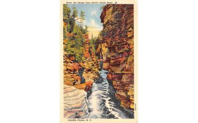 Down the Chasm from Devil's Punch Bowl Ausable Chasm, New York Postcard