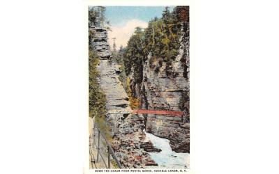 Down the Chasm from Mystic Gorge Ausable Chasm, New York Postcard