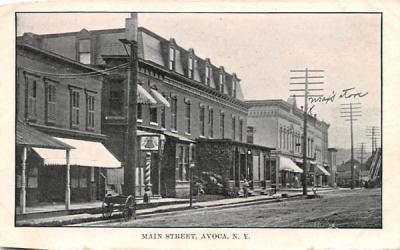 Main Street Avoca, New York Postcard