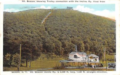 Mt Beacon Showing Trolley New York Postcard