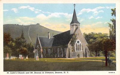 St Luke's Church & Mt Beacon New York Postcard