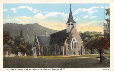 St Luke's Church & Mt Beacon New York Postcard