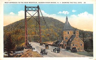 Hudson River Bridge Bear Mountain, New York Postcard