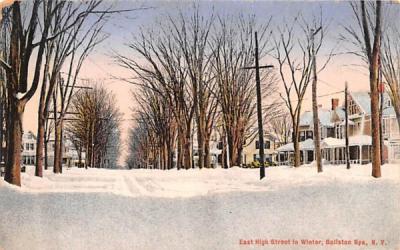 East High Street in Winter Ballston Lake, New York Postcard