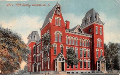 High School Batavia, New York Postcard