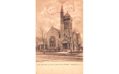 First Baptist Church Batavia, New York Postcard