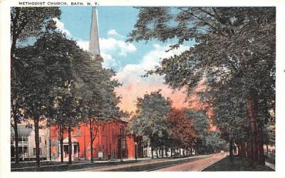 Methodist Church Bath, New York Postcard