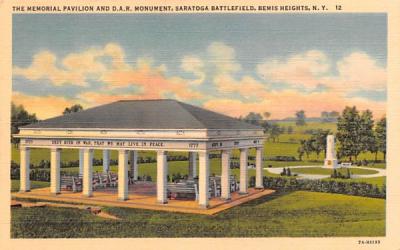 Memorial Pavilion & DAR Monument Bemis Heights, New York Postcard