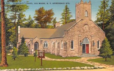Community Chapel Big Moose, New York Postcard
