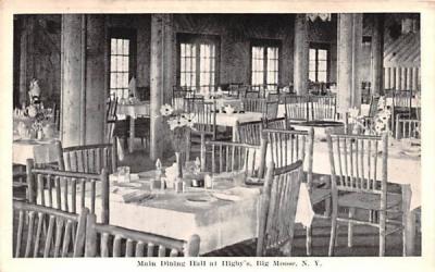 Main Dining hall Big Moose, New York Postcard