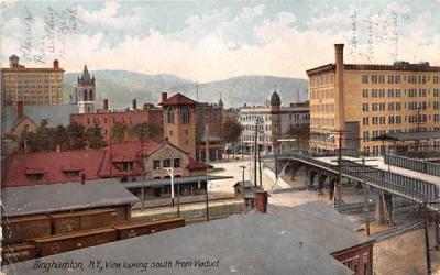 View Looking South from Viaduct Binghamton, New York Postcard