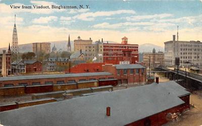 View from Viaduct Binghamton, New York Postcard