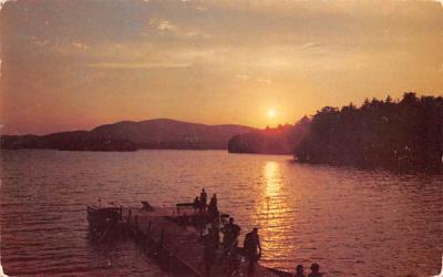 Sunset Blue Mountain Lake, New York Postcard