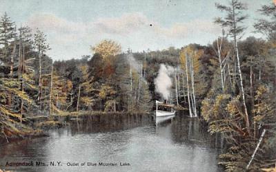Outlet of Blue Mountain Lake New York Postcard