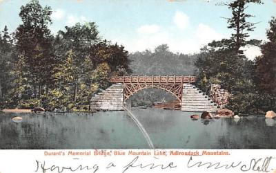 Durant's Memorial Bridge Blue Mountain Lake, New York Postcard