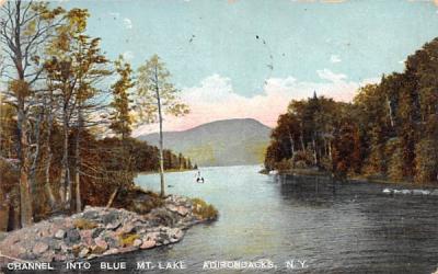 Channel into Blue Mountain Lake New York Postcard