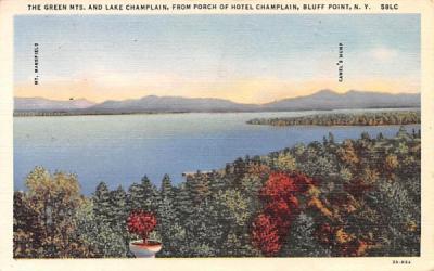 Green Mountains & Lake Champlain Bluff Point, New York Postcard