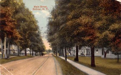 Main Street Bolivar, New York Postcard