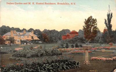 Italian Garden and MK Husted Residence Broadalbin, New York Postcard