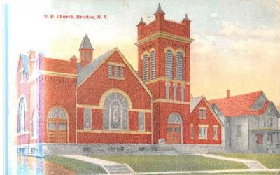 ME Church Brocton, New York Postcard