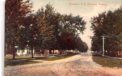 Delancey Avenue Brushton, New York Postcard