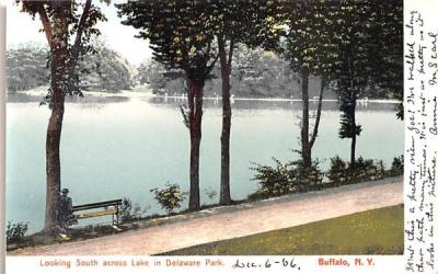 Looking South across Lake in Delaware Park Buffalo, New York Postcard