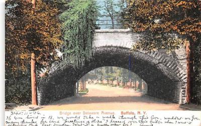 Bridge over Delaware Avenue Buffalo, New York Postcard