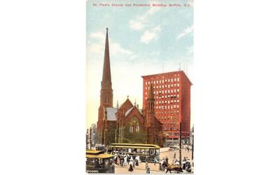 St Paul's Church & Prudential Building Buffalo, New York Postcard