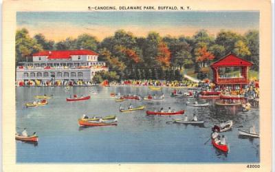 Canoeing Buffalo, New York Postcard