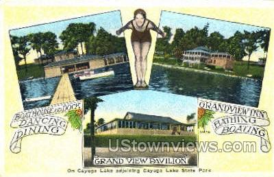 Grand View Pavilion - Cayuga Lake, New York NY Postcard