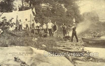 Camping on Delaware - Callicoon, New York NY Postcard