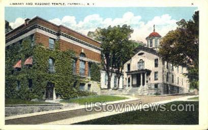 Library & Masonic Temple - Catskill, New York NY Postcard