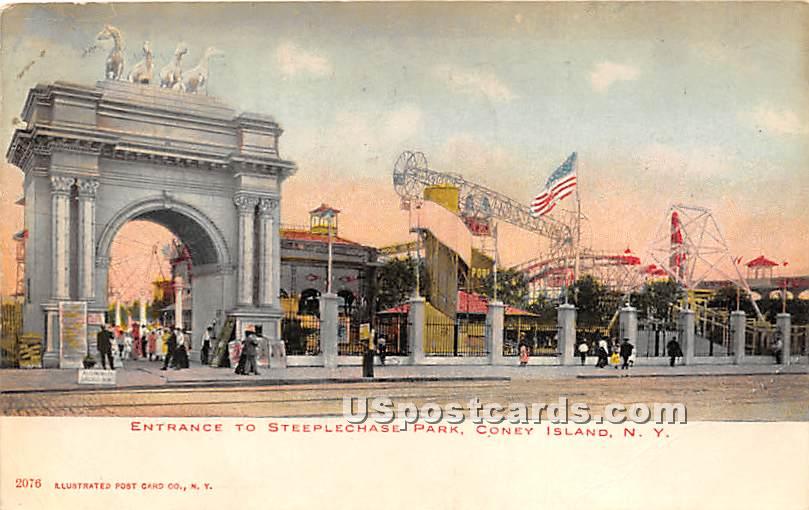 Steeplechase Park - Coney Island, New York NY Postcard